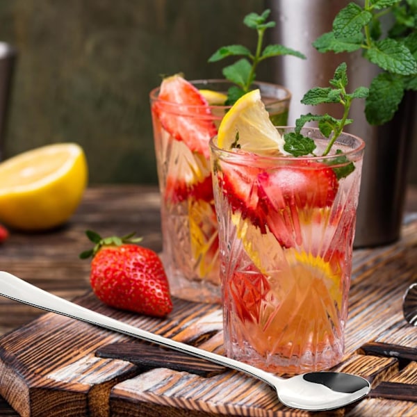 Rustfrit stålske med langt håndtag (12 stk.) - Cocktailskeer