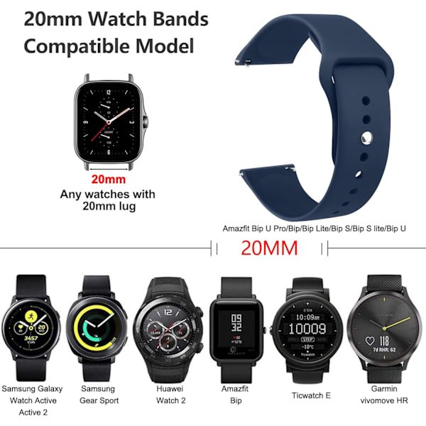 4 PAK-rem til Amazfit GTS 4 / GTS 4 M/ GTS 3 / GTS / GTS2 / GTS 2e