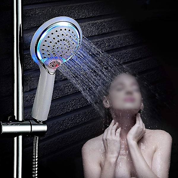 LED-duschhuvud - 3 färger LED handduschhuvud temperaturkontroll