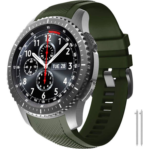 For Gear S3 Frontier Band Ingen hull, Silikon erstatningsband for