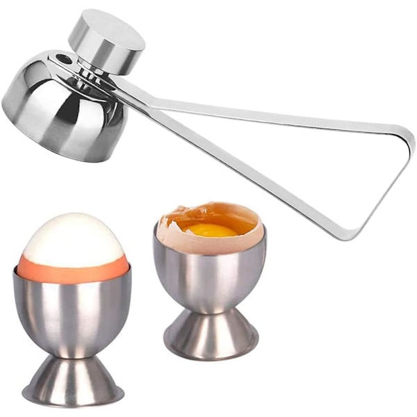 Sett i rustfritt stål - 2 stk for myk-kokte egg