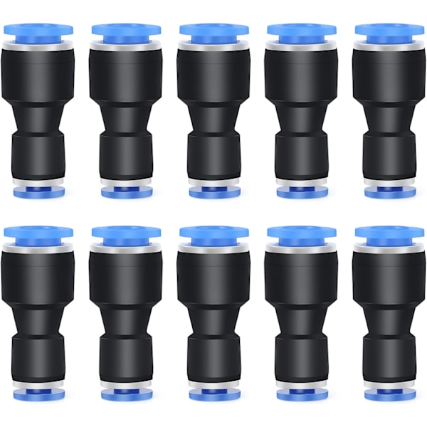 Lige reduktionsstykke - 10 stk. pneumatiske unionslange-rørreduktionsfitting