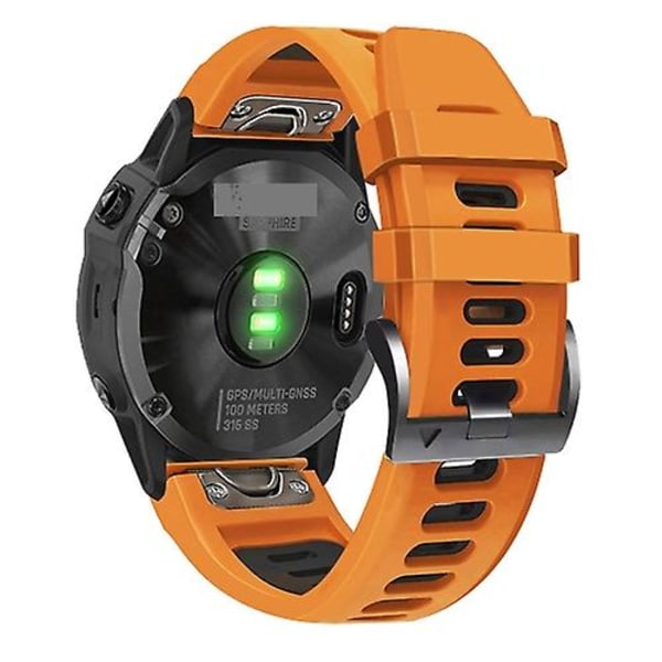 För Garmin Fenix 7x Solar 26mm Silikon Sport Tvåfärgad Klockarmband MNS Orange-Black