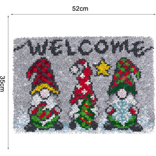SKTWOE Latch Hook Rug Kits för vuxna Jul Rug Making Kits Tryckt Canvas Tapestry Kits Broderi Kits DIY Virka Garn Kits för nybörjare