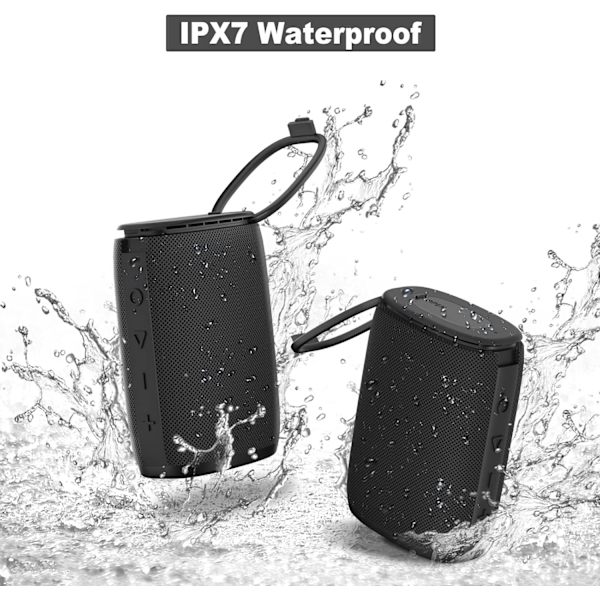 Ipx7 vattentät dusch Bluetooth-högtalare, bärbar trådlös
