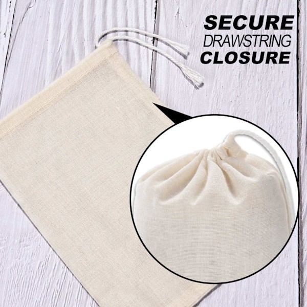 50 stk Musselinposer Bomull Snøretrekkposer Sachet Bag for Hjem