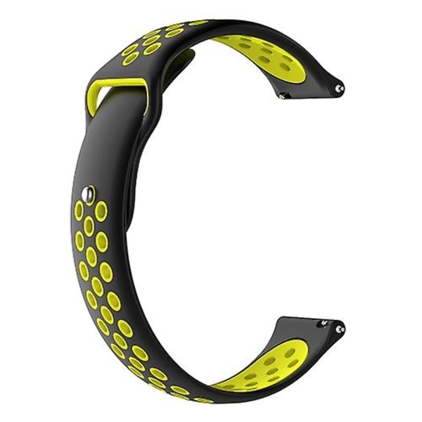 Tvåfärgad ersättningsarmband i silikon till Garmin Fenix Chronos Black Yellow