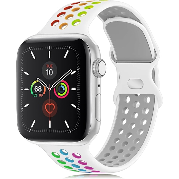 Rainbow Sport Silikonarmbånd Kompatibel med Apple Watch Band 45 mm