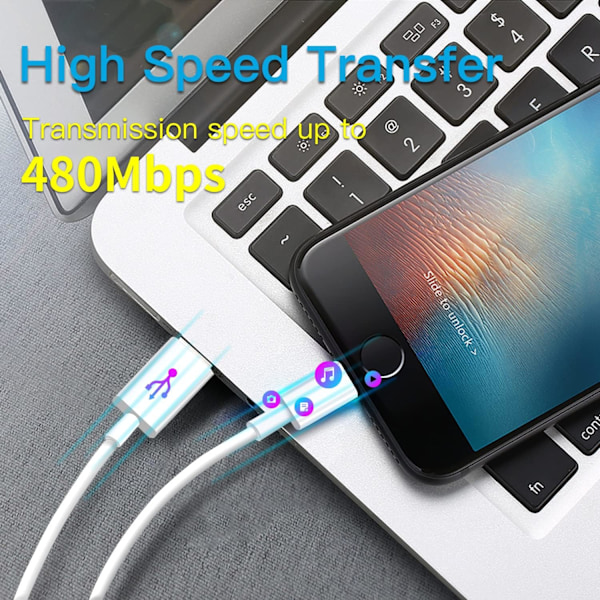 USB C til Lightning-kabel [Apple Mfi-sertifisert] 3-pakning 6 fot