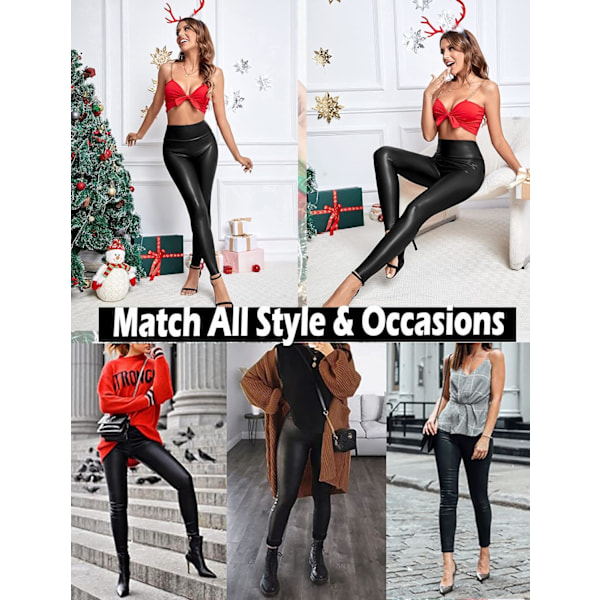 Kvinnors Leggings i konstläder Byxor PU Elastiskt formande höft