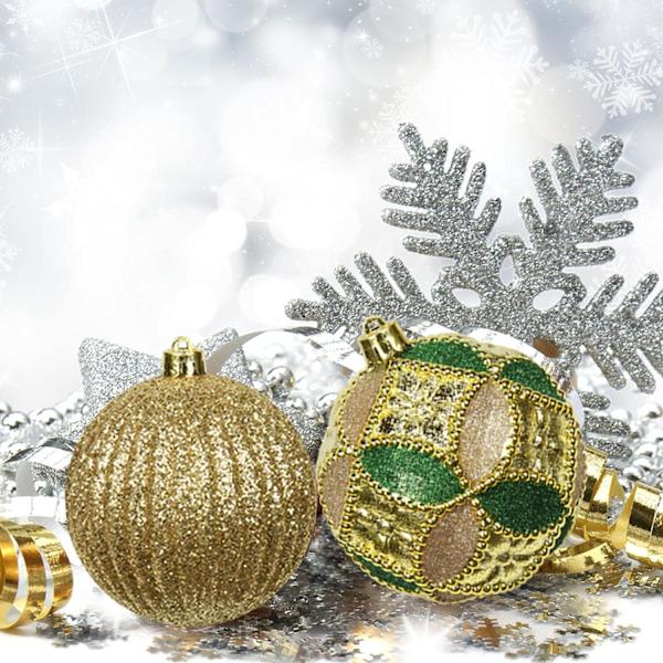 8 st 3,94\" julgranskulor krossäkra guld julgran