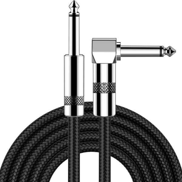 Gitarrkabel 32.8FT Elektrisk Instrumentkabel Basförstärkarkabel 1/4 Rätt till Rak för Elgitarr, Basgitarr, Elektrisk Mandolin, Proffs