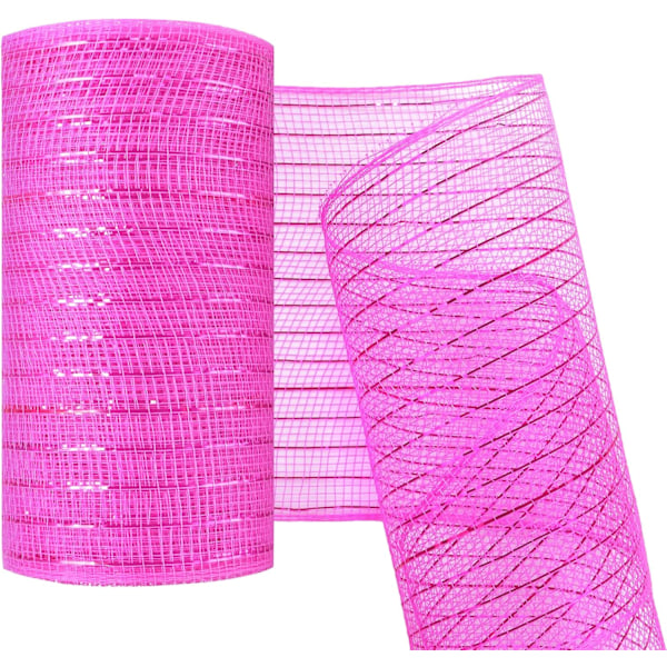 Deco Mesh 5,9 tommer x 30 fod Dekor Mesh Bånd med Metallic Foil Deco Mesh