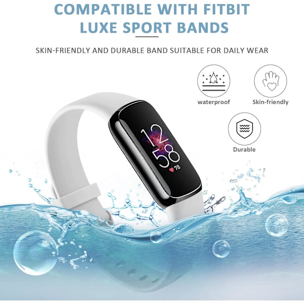 Bandbyte til Fitbit Luxe Band, Sport Silicone Fleksibelt Ur