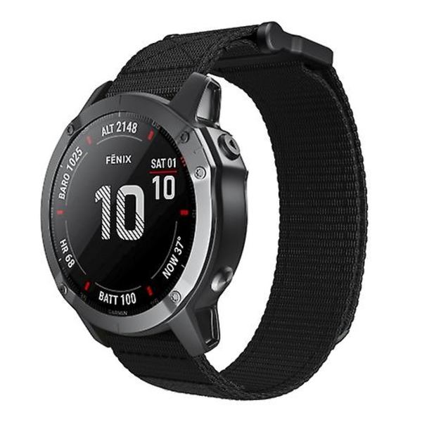 22mm Velcro Nylon Rem til Garmin Ure FGD Black