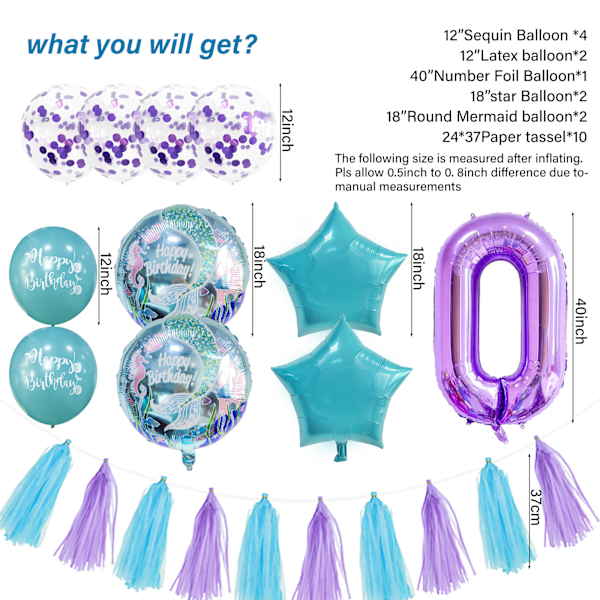 Tryckta paljetter siffror latex aluminium frans combo ballong set