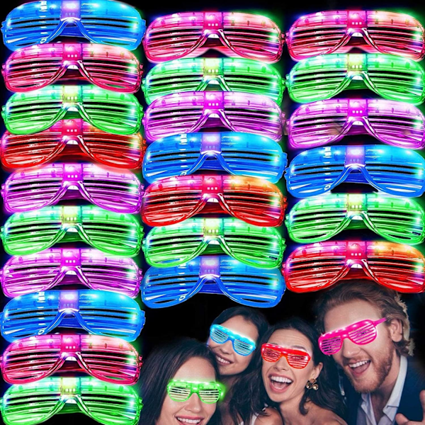 50 Pack LED Glasses Mardi Gras Light Up Party Glasses Glow