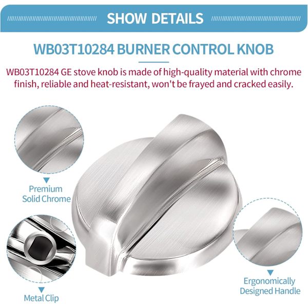 5-pack WB03T10284 Spisknoppar för ugn och spis, oändlig