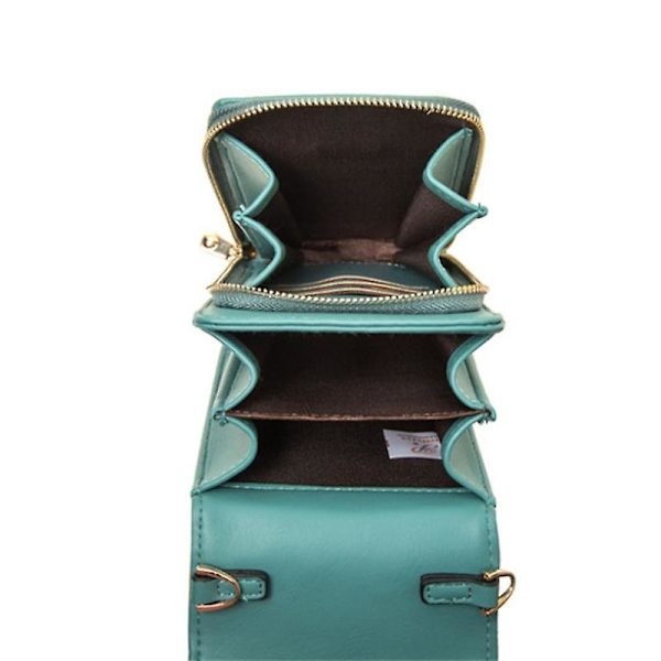 Snygg PU-läder crossbody-väska för kvinnor, telefonkortshållare, enkel axelväska Coral
