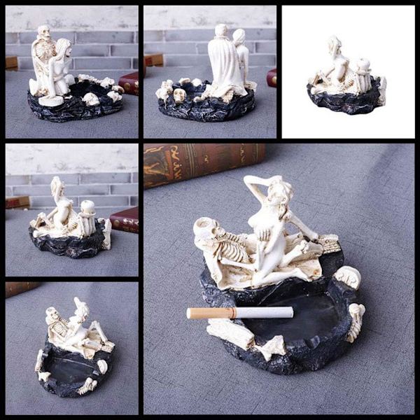 Glas Askebægre til Cigaretter, Rund Askebak Bærbare Askebægre til Hjemmekontor Moderne Dekorative (Navy Blue Nautical) ASHTR0323T355 Lille