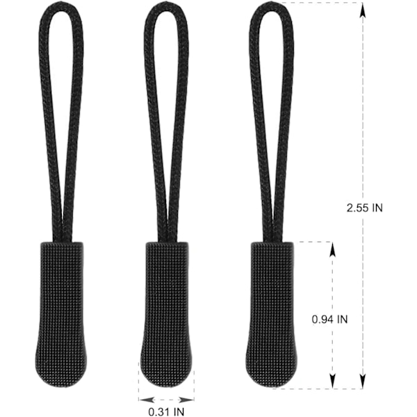Premium svarta dragkedjor - 20 st uppgraderade dragkedjor
