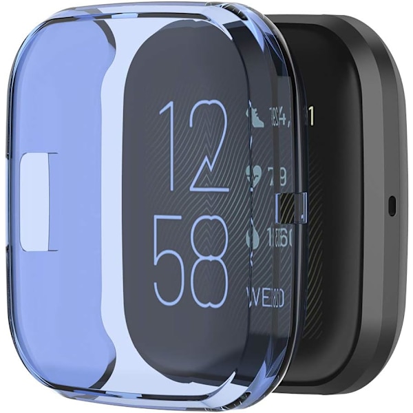 Kompatibel med Fitbit Versa 2 Case Cover - Mjuk TPU Protector Case Frame (blå)