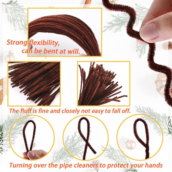 900 stk Renar DIY Craft Set - Brune Pipe Cleaners og mer