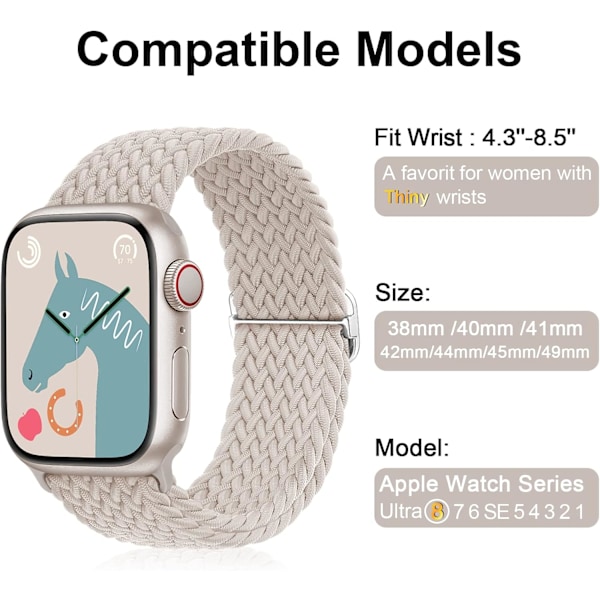Flettet strækbart justerbart urrem til Apple Watch