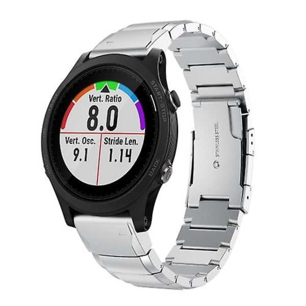 For Garmin Forerunner 935 22mm Skildpadde Skal Rustfrit Stål Urrem CCH Sliver