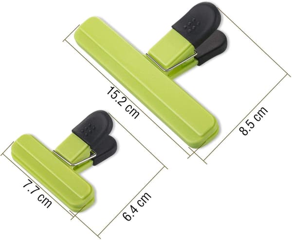 6 flerfargede ABS-chipsklemmer – Robuste, lufttette matklemmer for chipsposer, snacks, poser