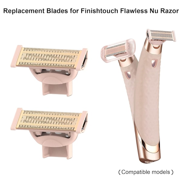 Dame Shaver Udskiftningshoveder Kompatibel med Finish Touch Flawless Nu Razor Inkluderer 4 Udskiftningsblade og 2 Rengøringsbørste og 1 Opbevaringspose