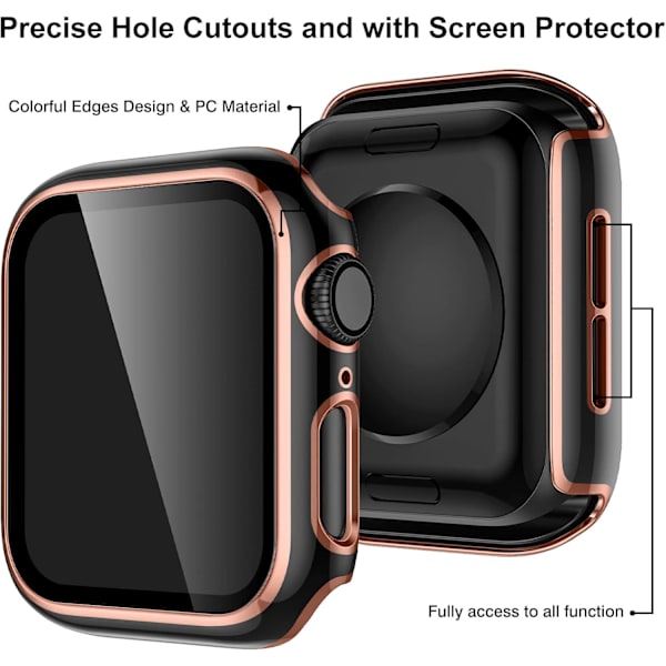 Hardt deksel Kompatibelt for Apple Watch Case 40 mm med skjermbeskytter