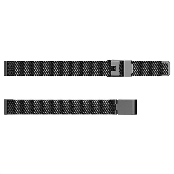 För Fitbit Ace 3 / Inspire 2 Dubbel Försäkringsspänne Milanese Klockarmband GNX Black