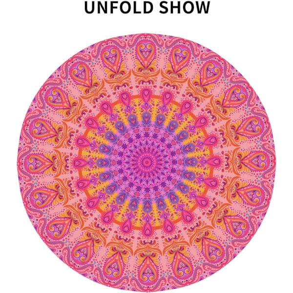 Mandala Blomster Rund Dug Tyk Skrivebordsdug Vaskbart Bord