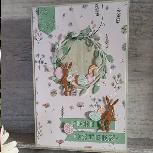 2 stk. siddende kanin metal die cuts til DIY scrapbooking