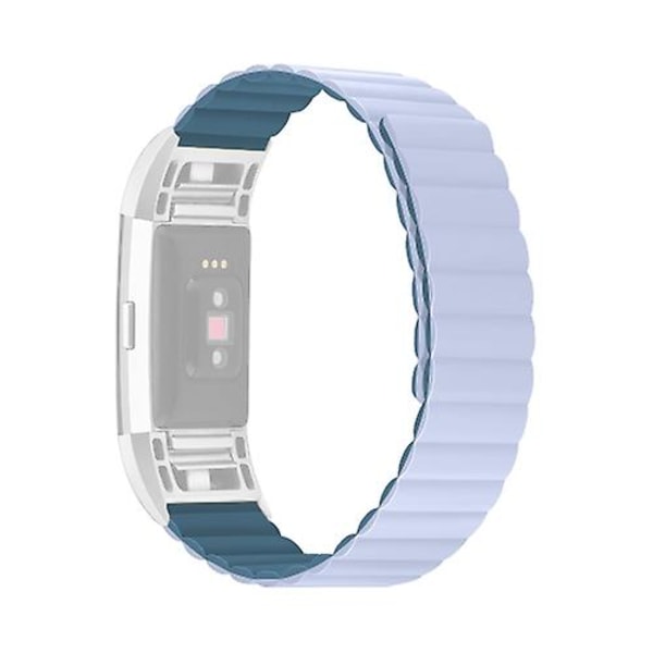 För Fitbit Charge 2 Silikon Magnetiskt Klockarmband KTH Peacock Blue