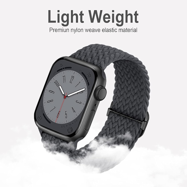 Flätad Solo Loop kompatibel med Apple Watch Band 38 mm