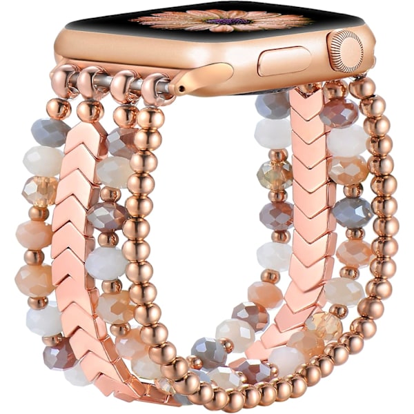 Rose Gold Armbånd Band Perler Kompatibel med Apple Watch