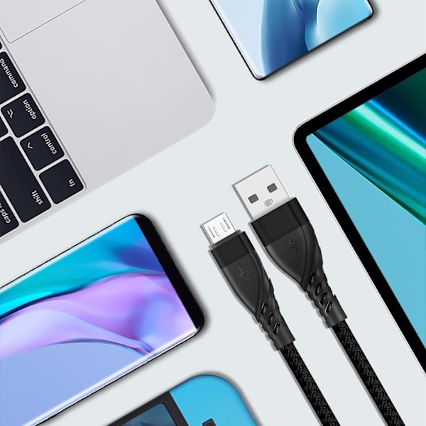 Android-laderkabel [2-pakke/3,3 fot]. Micro USB-kabler Hurtiglader