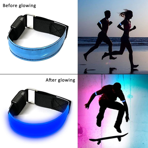 Uppladdningsbara reflekterande armbindlar - LED-armband med hög synlighet