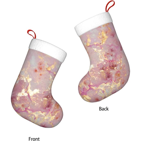 Rosa Marmor Textur Jul Dekoration Strumpor - Hållbara, Färgglada och Roliga Festliga Dekorationer - Julstrumpa Kamin Ornament Xma