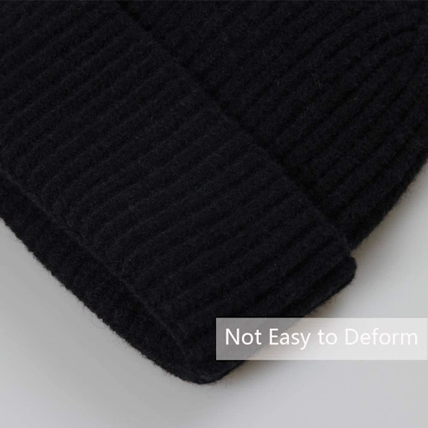Hue Beanie Watch Hat med rulleopkant. Vinter varm strikket hue til fiskere, unisex