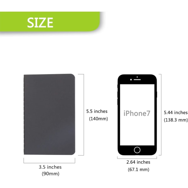 Pocket Notebook - 6-pack mjuka mini-anteckningsböcker 3,5 x 5,5