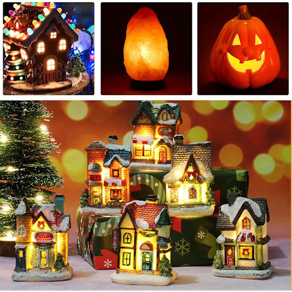Julslinga med 5 LED-lampor, 9,5 fot julblåsningsljus, anslutningsbara C7-lampklämmor för hantverk