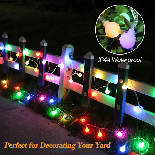 LED-slingljus 18ft 50 LED-lampor Batteridrivna slingljus med fjärrkontroll 8 lägen Vattentäta globformade stjärnformade ljusslingor för utomhus inomhus sovrum