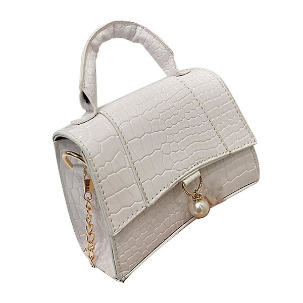 Fashion Utsökt Väska Retro Casual Dam Sling För Tote Väska Dam Pu Läder Flik Messenger Väska Solid Färg White