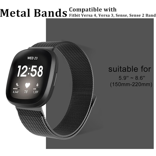 Magnetisk mesh for Fitbit Versa 3 - Kvinner menn