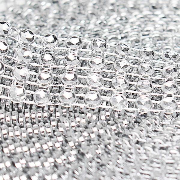 Sølv Rhinestone Bånd 9m - til bryllup og håndværksprojekter