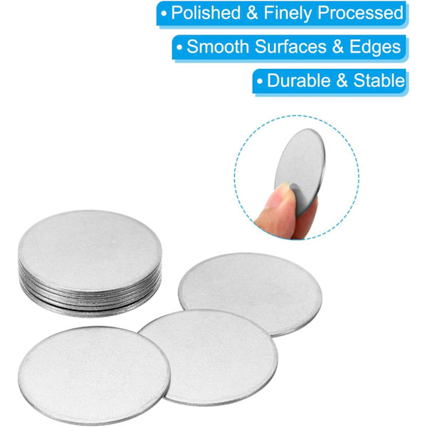 Stålplate i metall - 20 stk runde sirkler