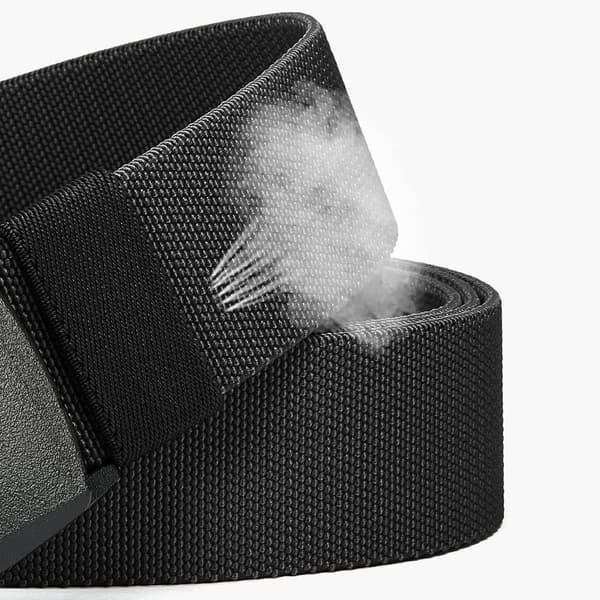 wxsp - Elastiskt bälte för män - Elastiskt bälte med plastspänne - Säkerhetsbälte - Upp till 130 cm - Svart - 38